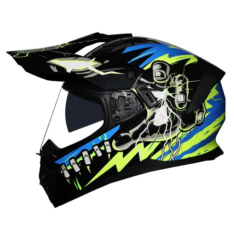 Motorcycle Full Helmet Dual Lens Motocross Off Road Helmet Dirt Bike