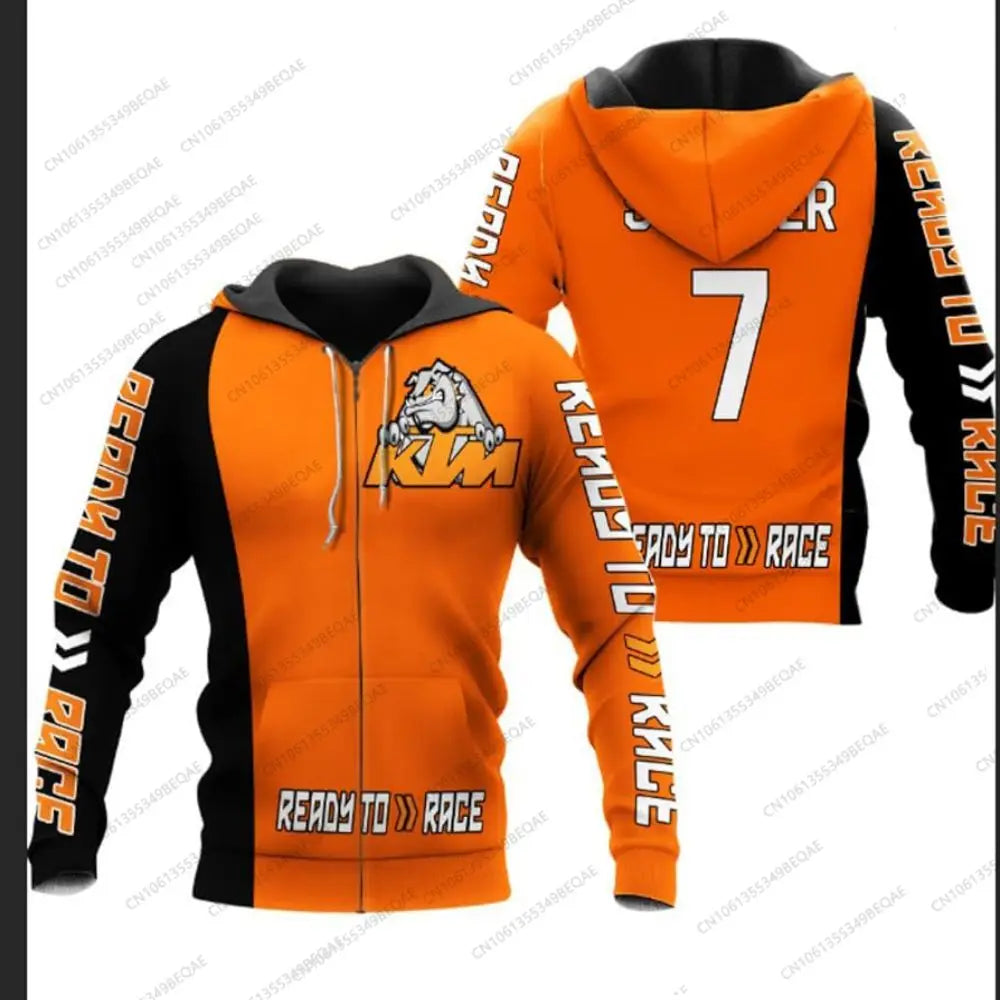 KTM Clothes for Man Hoodies Streetwear Zip-up Hoodie New in Tops & Tees Hooded Shirt Motorcycle Accessories Cycling Clothing Men
