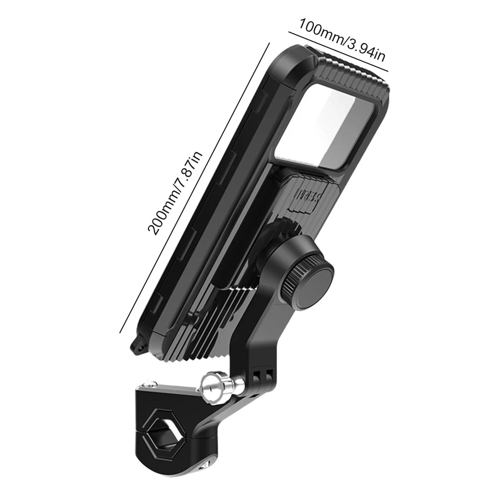 Waterproof Rear View Mirror Phone Support Strong Suction Cellphone Mount Flexible Motorcycle Phone Box Stand for 4-7 Inch Phone