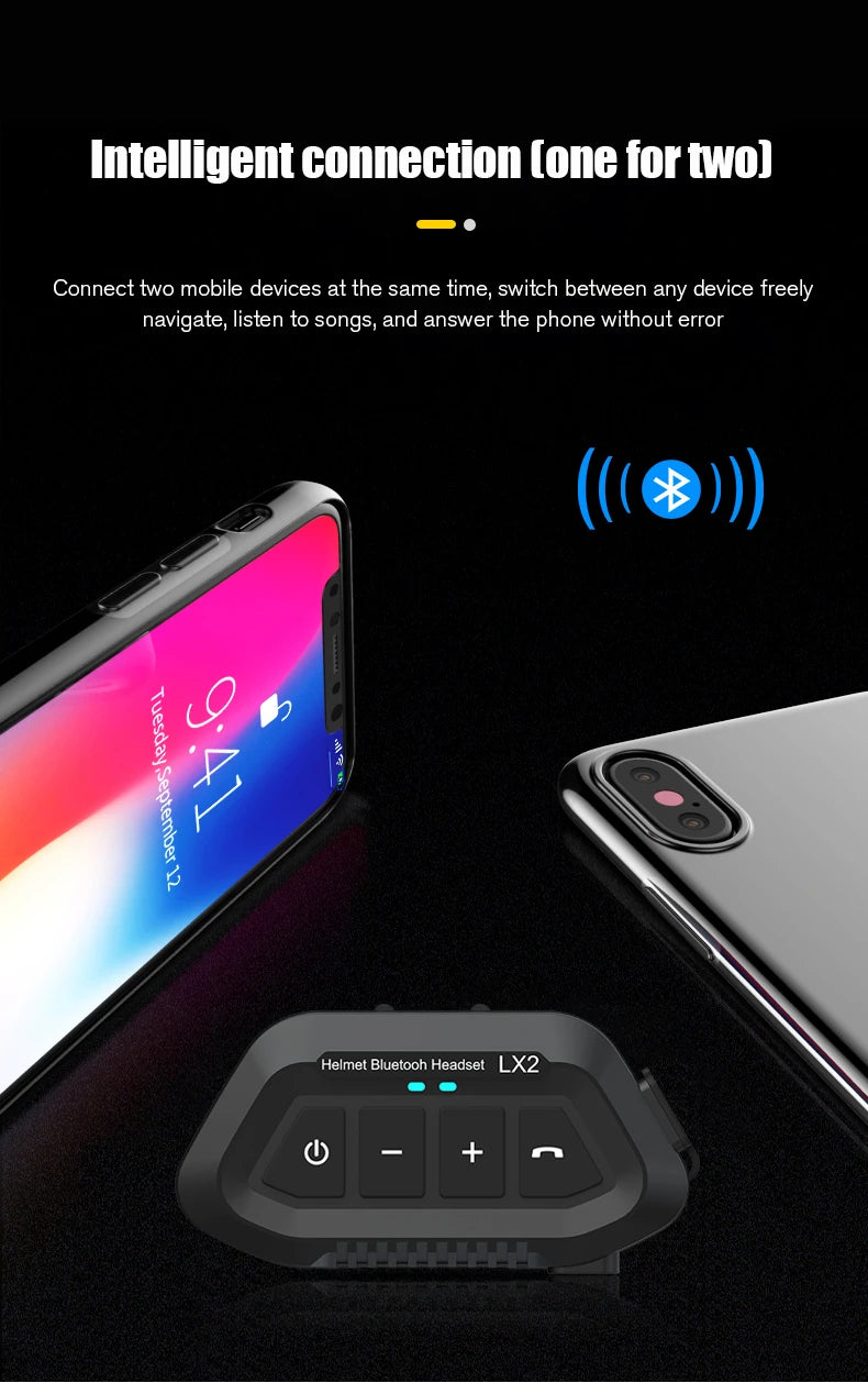 1200mAh Motorcycle Helmet Bluetooth Headset