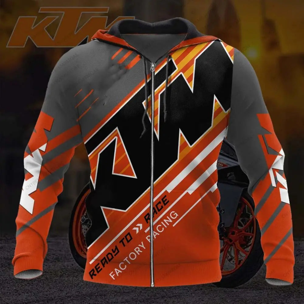 KTM Clothes for Man Hoodies Streetwear Zip-up Hoodie New in Tops & Tees Hooded Shirt Motorcycle Accessories Cycling Clothing Men