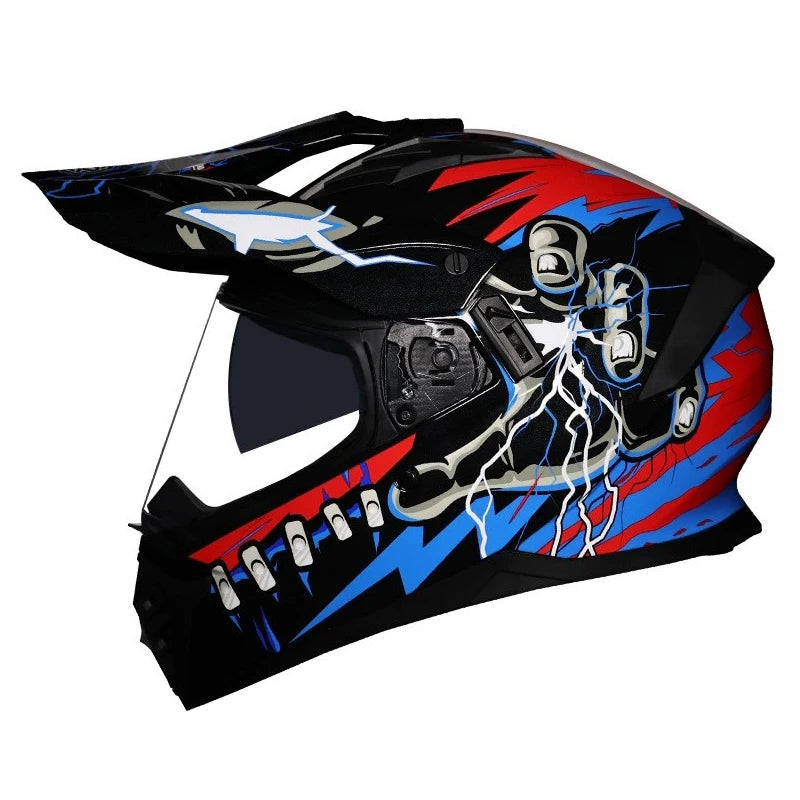 Motorcycle Full Helmet Dual Lens Motocross Off Road Helmet Dirt Bike