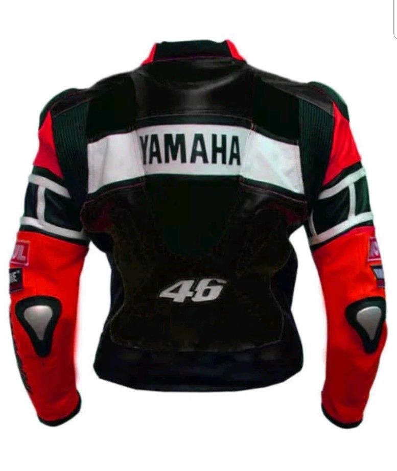 MOTORCYCLE RED LEATHER RACING JACKET-1