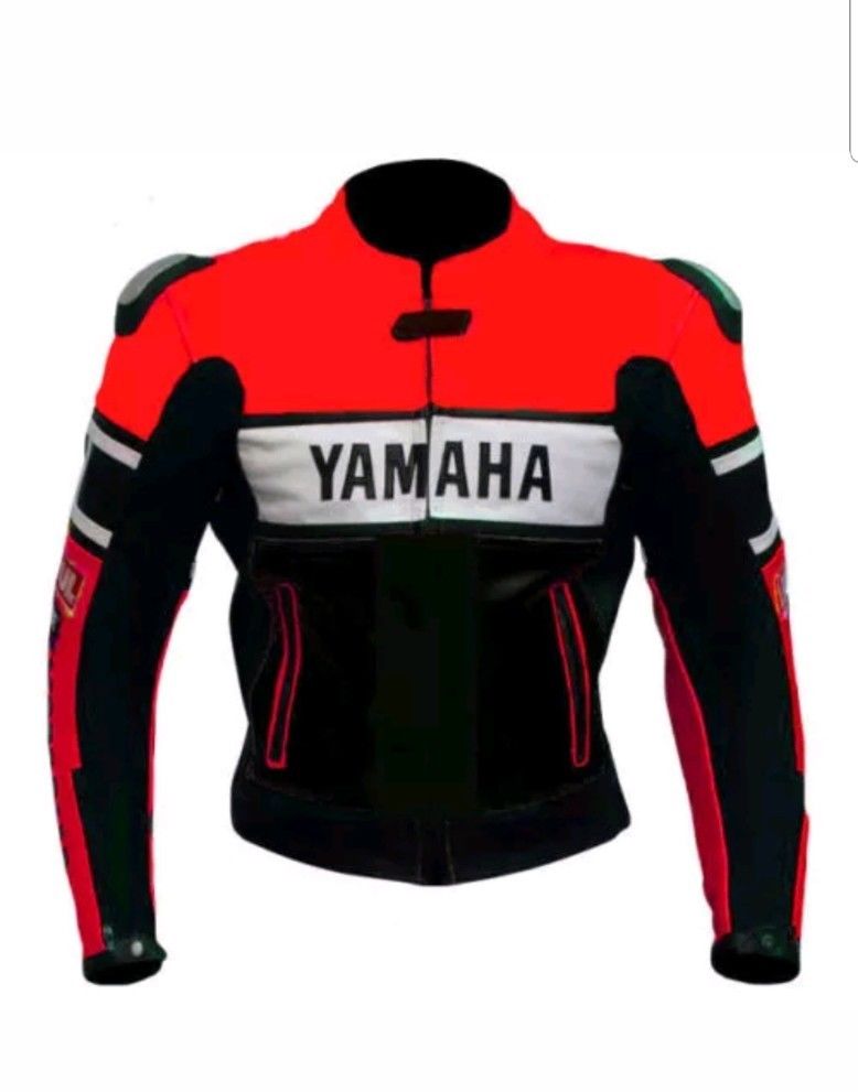 MOTORCYCLE RED LEATHER RACING JACKET